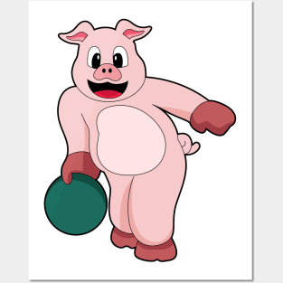 Pig Bowling Bowling ball Posters and Art